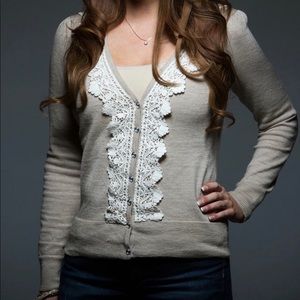 Cardigan lace, crystal buttons! Professional/sexy
